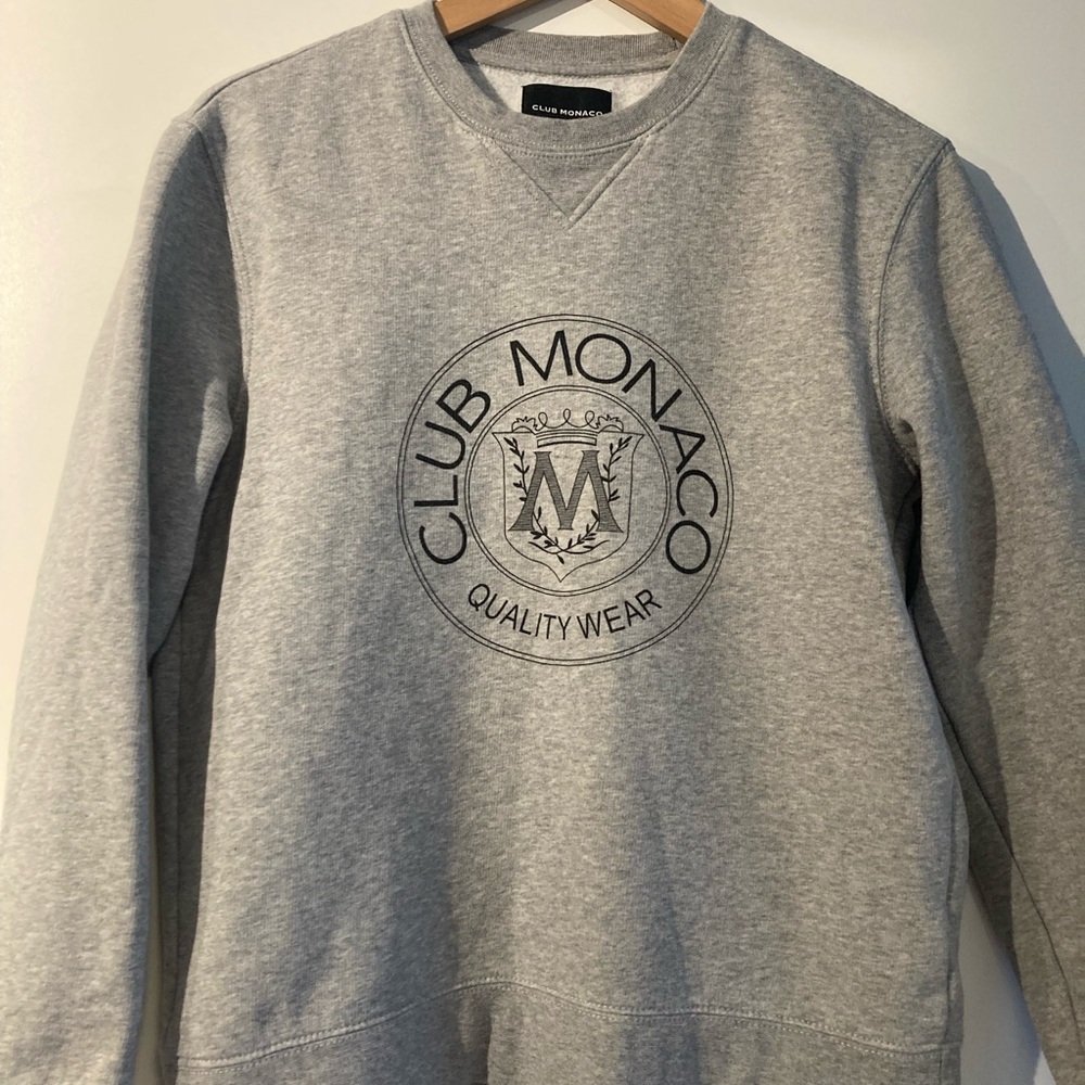 Club Monaco XS Heritage Light Gray Crewneck Sweater